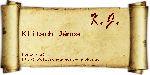 Klitsch János névjegykártya